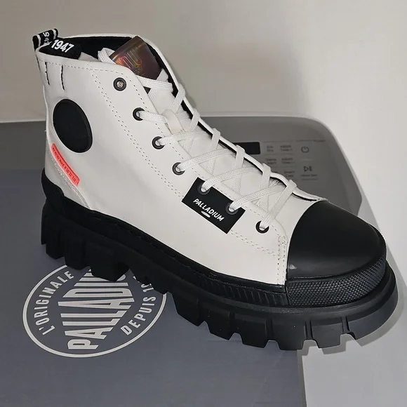 Palladium Revolt Hi TX Star White Platform Shoes, NEW! Size 10 - Picture 8 of 16